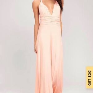 Lulu's Peach Maxi Dress - Tricks of the Trade Blush Pink Maxi Dress